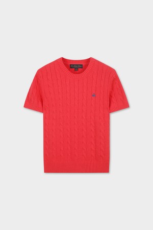 [여성] 코튼 케이블 풀오버 반팔 (레드) (BBWRWBZ201)