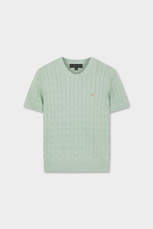 [여성] 코튼 케이블 풀오버 반팔 (민트) (BBWRWBZ201)