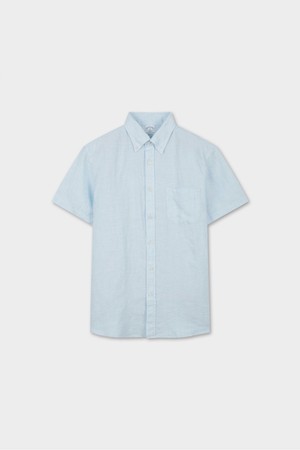 린넨 솔리드 반팔 셔츠 (블루) (BBTPMFG202)