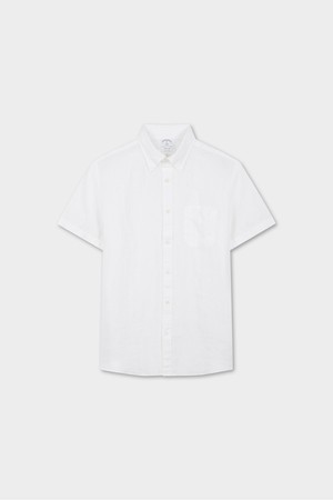 린넨 솔리드 반팔 셔츠 (화이트) (BBTPMFG202)