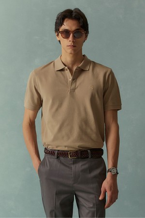[Online Exclusive] 로고 코튼 피케 폴로셔츠 (베이지) (BBNTMOG201)