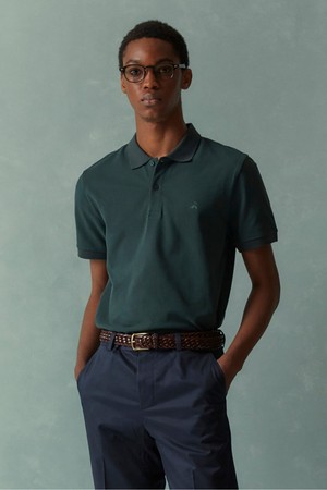 [Online Exclusive] 로고 코튼 피케 폴로셔츠 (다크그린) (BBNTMOG201)