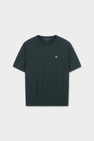 코튼 크루넥 반팔 스웨터 (다크그린) (BBWRMBZ201)