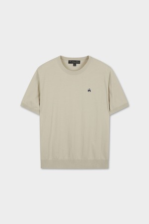 코튼 크루넥 반팔 스웨터 (아이보리) (BBWRMBZ201)