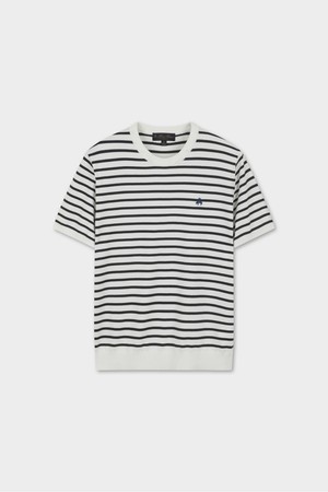 스트라이프 풀오버 스웨터 (화이트) (BBWRMBG205)