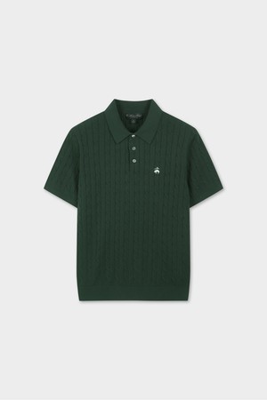 코튼 케이블 폴로 반팔 스웨터 (다크그린) (BBWTMBZ204)