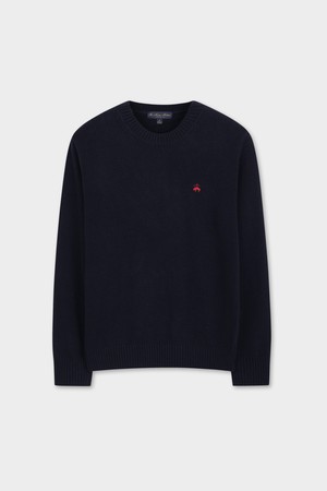 [Online Exclusive] 울 솔리드 스웨터 (다크네이비) (BBWRMOG402)