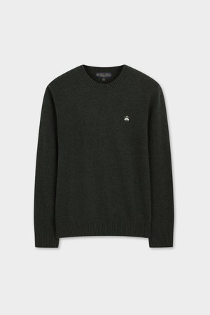 [Online Exclusive] 울 솔리드 스웨터 (다크그린) (BBWRMOG402)