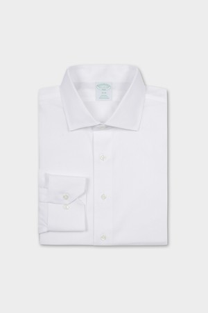 논아이론 잉글리시 스프레드 헤링본 드레스셔츠 (화이트) (BBTSMF0179W)