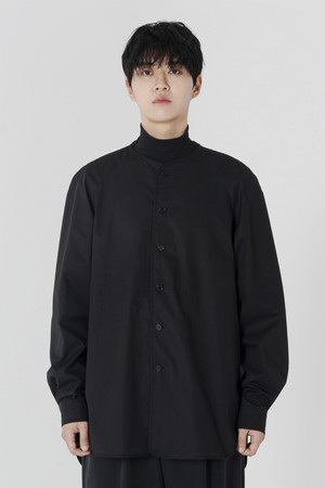 Collarless Binding shirt Black