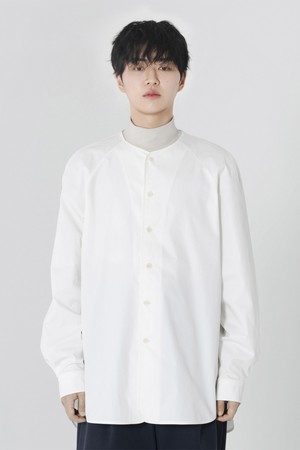 Collarless Binding shirt Ivory