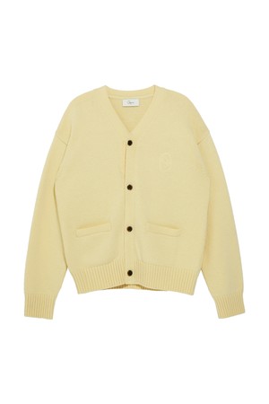 Simbol Embroidery cardigan Light Yellow