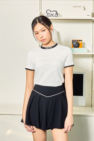 트리코트 플레어 스커트BK-a