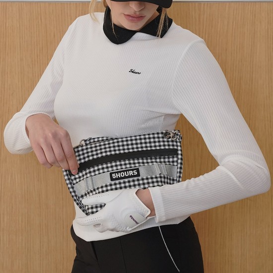 Gingham Check CART POUCH_BLACK