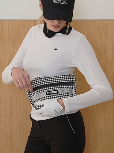 Gingham Check CART POUCH_BLACK-a