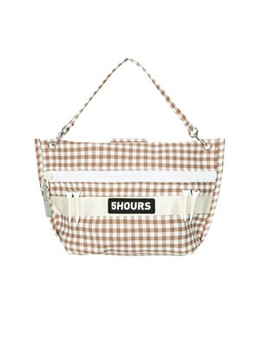 Gingham Check CART POUCH_BEIGE-a