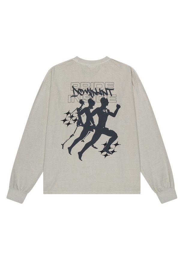 DOMINANT - 긴소매 티셔츠 - [16s Cotton]RP Pigment Washing Long Sleeve_Milk