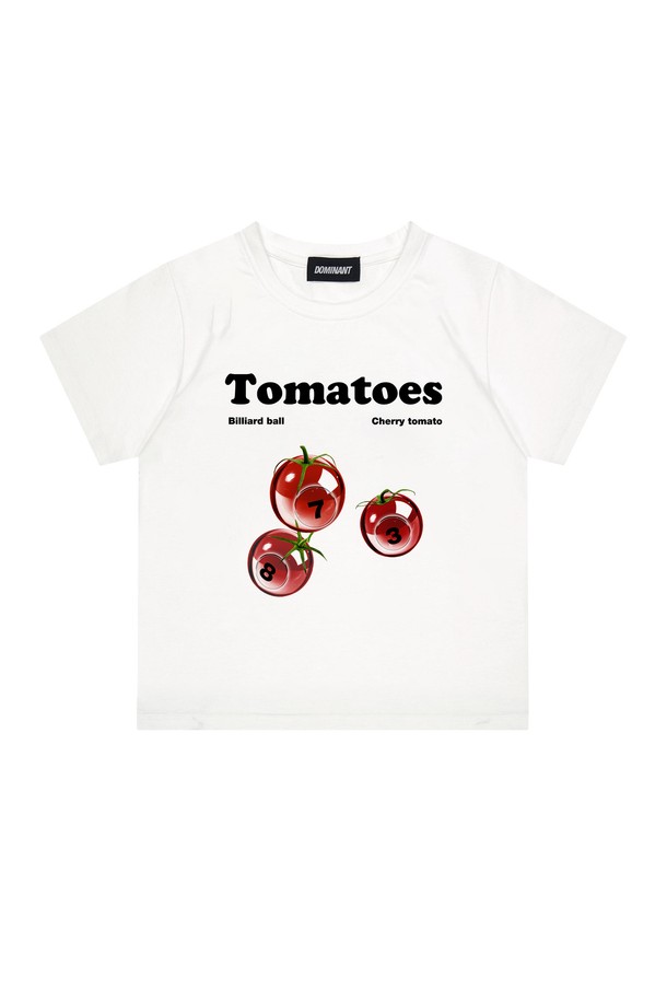 DOMINANT - 반소매 티셔츠 - Tomatoes Crop Tee White