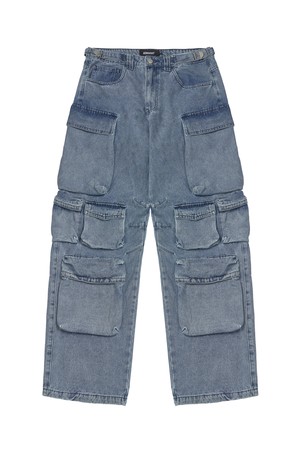 Denim Ten pocket cargo pants_Blue