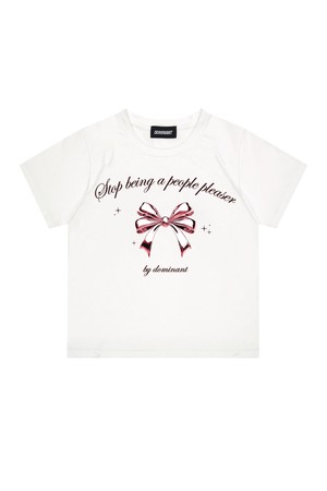 Ribbon Crop Tee White