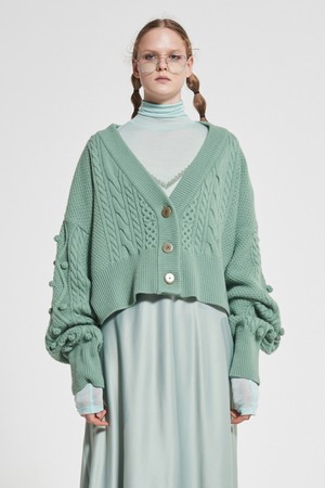 [21FW] Tremming Long Sleeves Knit Cardigan - MINT