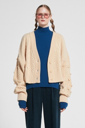 [21FW] Tremming Long Sleeves Knit Cardigan - BUTTER