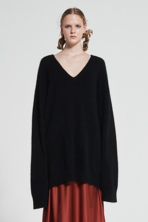 [21FW] Very Soft Angora Knit Top - BLACK