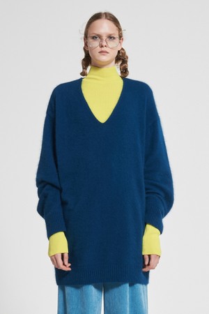 [21FW] Very Soft Angora Knit Top - BLUE