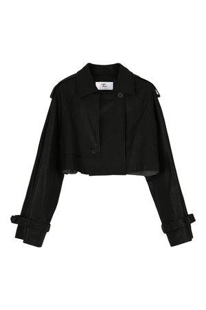 [21FW][2차리오더] CROP VEGAN LEATHER JACKET - BLACK