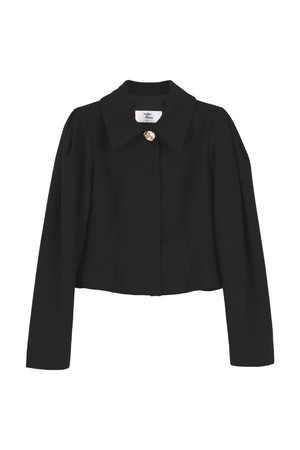 [21FW] POINTED BUTTON PUFF SHORT JACKET - BLACK