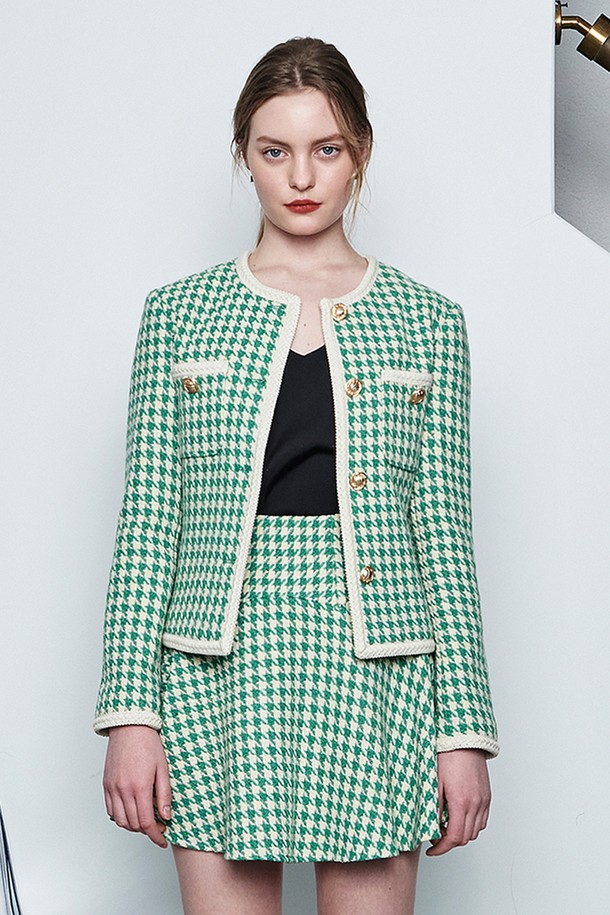 make a toast - 자켓 - [22SS 1차 리오더] AVOCADO TWEED JACKET - Yellowish green