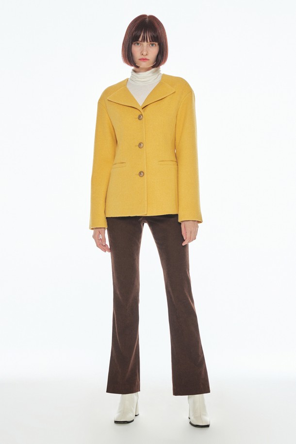 make a toast - 자켓 - [22FW] No collar jacket - YELLOW