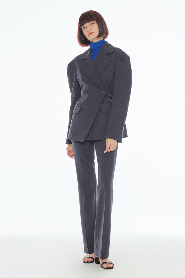 make a toast - 자켓 - [22FW] Slim Belted Jacket - GRAY