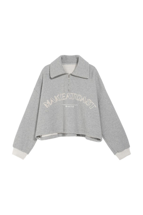 make a toast - 스웻셔츠 - Reversal Logo Half Zip-Up Sweatshirt GRAY MBCSTO007GR