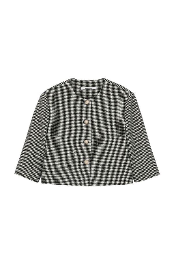 make a toast - 자켓 - [22SS] HOUND ROUND NECK SHORT JACKET - Black