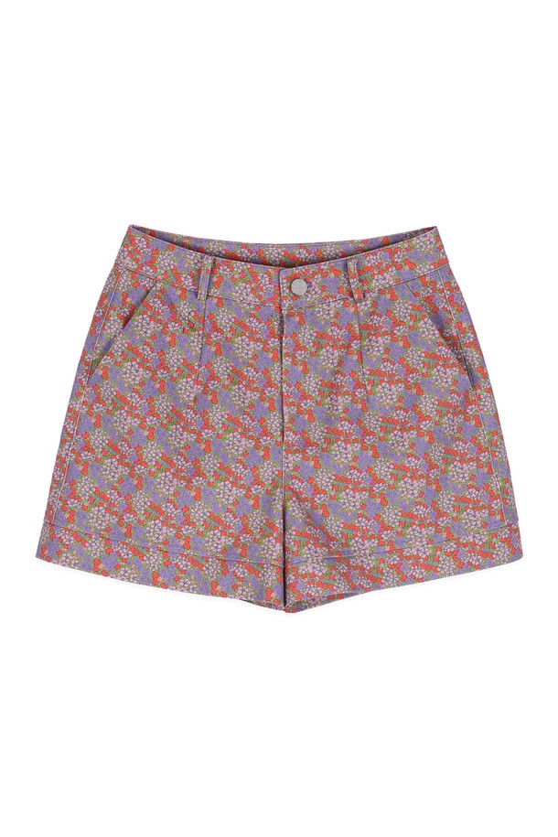 make a toast - 쇼트팬츠 - [22SS] FLORAL SHORT PANTS - Purple Flowers