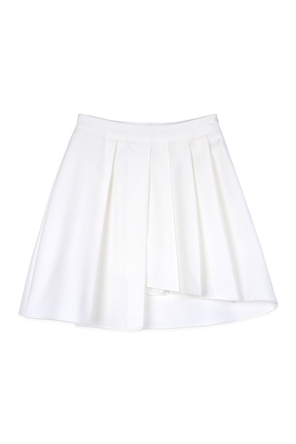 make a toast - 미니스커트 - [22SS] UNBALANCED PLEATS SKIRT - White