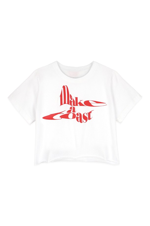 make a toast - 반소매 티셔츠 - [22SS 1차 리오더] CROP LOGO T-SHIRTS RED