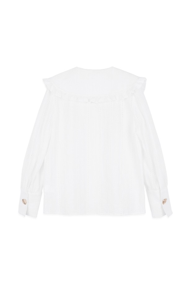 make a toast - 블라우스 - [22SS] BIG COLLAR PUNCHING BLOUSE - White