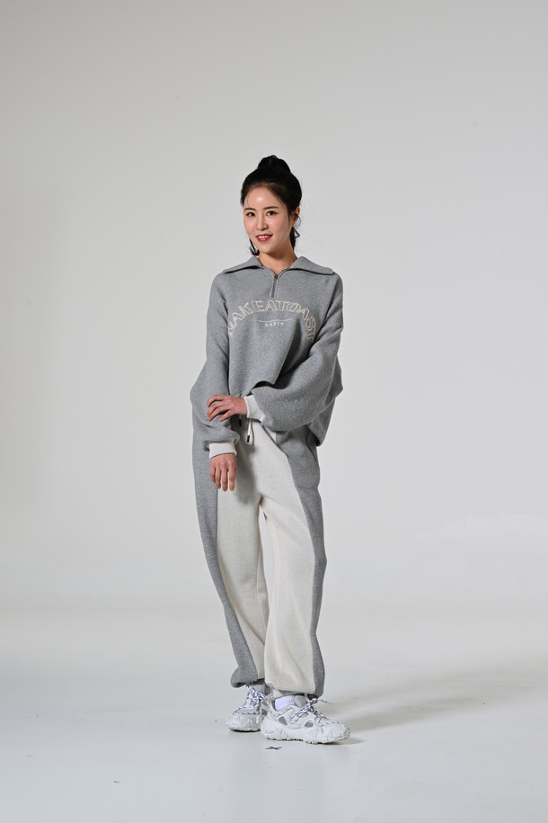 make a toast - 스웻셔츠 - Reversal Logo Half Zip-Up Sweatshirt GRAY MBCSTO007GR