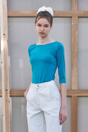 [22SS] Back Oval Neckline Point Top - Mint