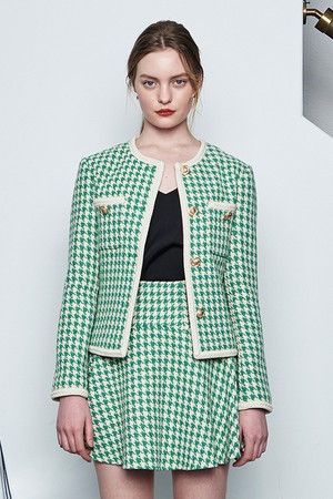 [22SS 1차 리오더] AVOCADO TWEED JACKET - Yellowish green