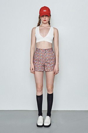 [22SS] FLORAL SHORT PANTS - Purple Flowers