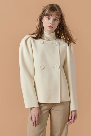 [22FW] Hand Made Puff Sleeves Jacket - Ivory