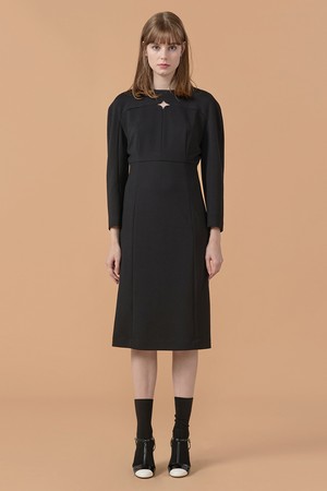 [22FW] Twinkle Point Jersey Dress - Black