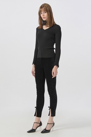 [22FW] Front Slit Jeggings - Black