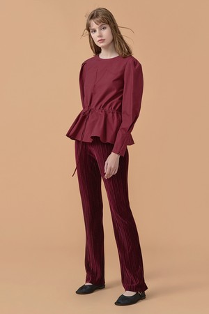 [22FW] Pleats Banding Pants - Burgundy