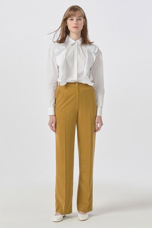 [22FW] Silky Texture Olive Pants - Khaki Beige