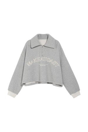 Reversal Logo Half Zip-Up Sweatshirt GRAY MBCSTO007GR