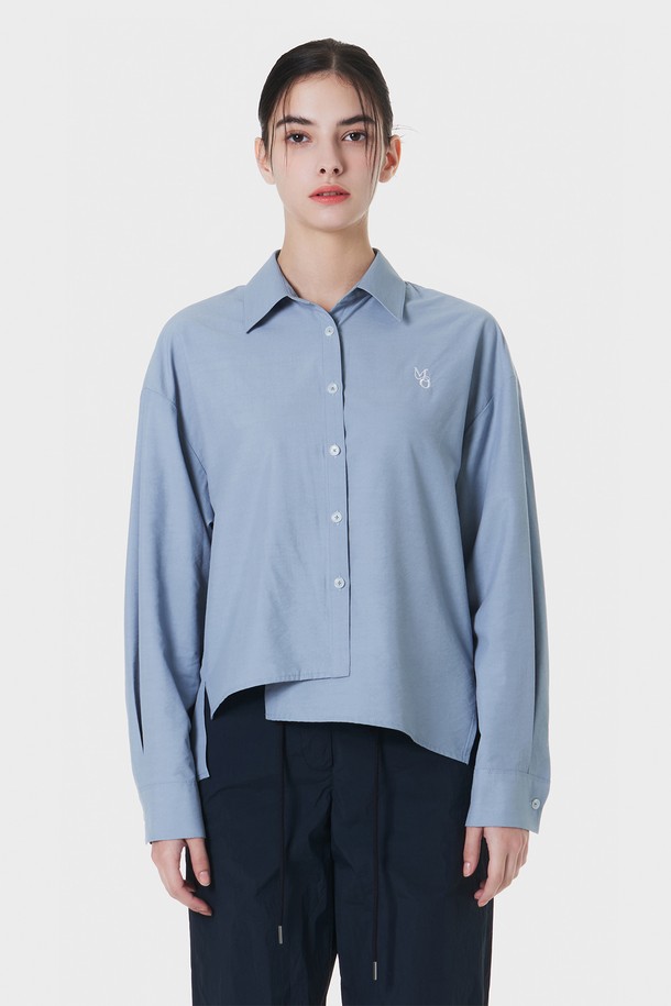 make a toast - 셔츠 - Unbalanced Free Basic Shirt BLUE MBCSTO011BL